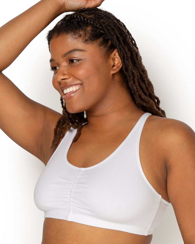 Fruit of The Loom Women's Adjustable Shirred Front Racerback Sports Bra, Turquoise/White/Charcoal, 42 - Image 2